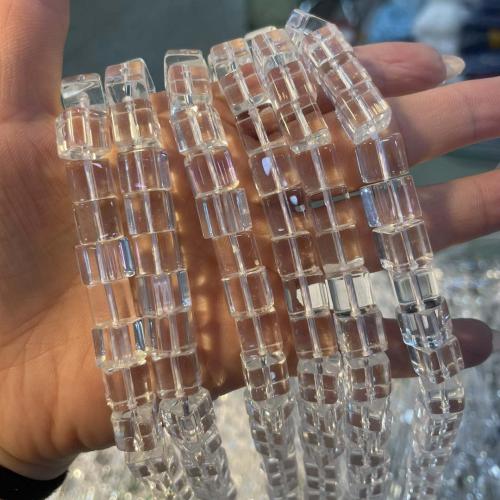 Perles cristal, Carré, DIY, Cristal pâle, 14x14mm, Vendu par Environ 38 cm brin