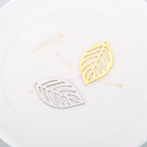 Stainless Steel Pendants 304 Stainless Steel Leaf Vacuum Ion Plating fashion jewelry & DIY & hollow Sold By PC