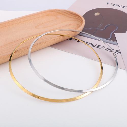 Krage Halsband, 304 rostfritt stål, mode smycken & för kvinna, fler färger för val, 4mm, Innerdiameter:Ca 143mm, Säljs av PC