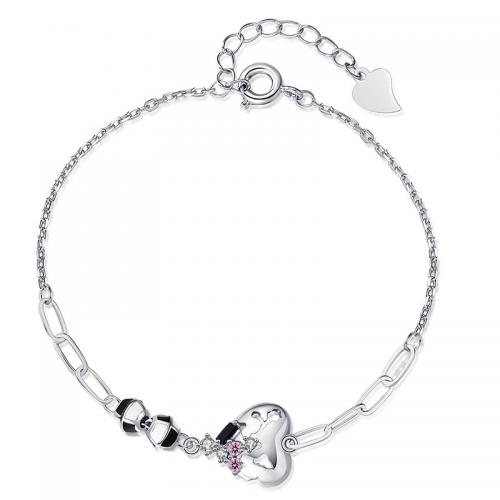 Brass Bracelet & Bangle Heart plated fashion jewelry & for woman nickel lead & cadmium free Length Approx 6.3 Inch Sold By PC