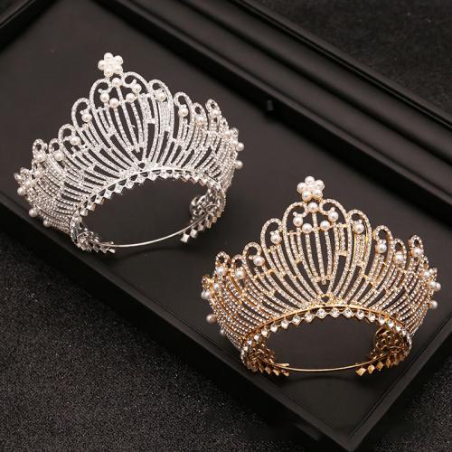 Bridal Tiaras, Tibetan Style, with Plastic Pearl, plated, for children & with rhinestone, more colors for choice, nickel, lead & cadmium free, Sold By PC