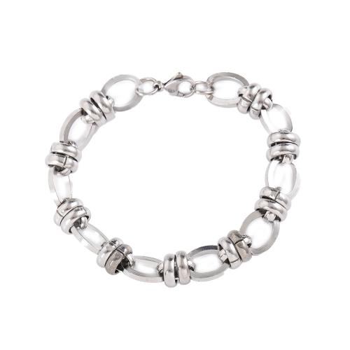 Stainless Steel Jewelry Bracelet 304 Stainless Steel handmade fashion jewelry & for man original color 11mm Sold By PC