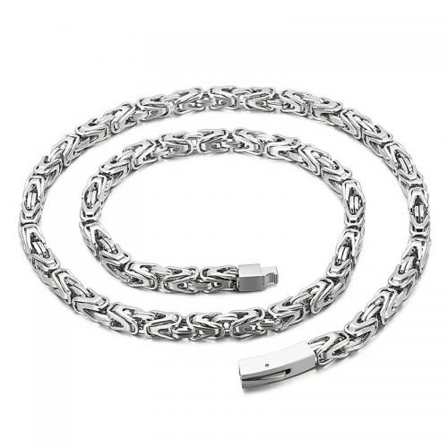 Edelstahl Schmuck Halskette, 304 Edelstahl, Modeschmuck & unterschiedliche Länge der Wahl & für den Menschen, keine, Width:6mm, verkauft von PC