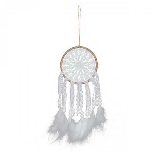 Fashion Dream Catcher, Lace, with Feather & Iron, handmade, for home and office, white, 310mm, Sold By PC