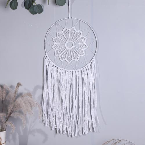 Fashion Dream Catcher, Lace, with Iron, handmade, for home and office, white, 680mm, Sold By PC