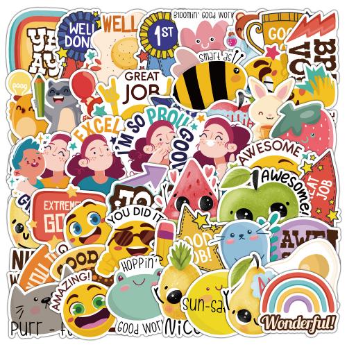 Sticker Paper, PVC Plastic, with Adhesive Sticker, cute & waterproof, Single Size: 4-8CM, Approx 50PCs/Bag, Sold By Bag