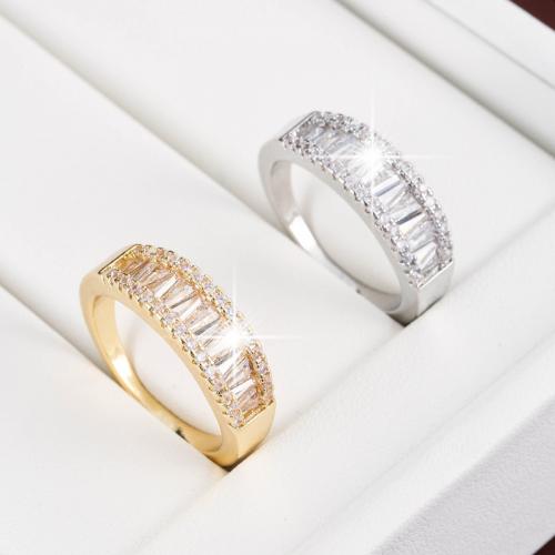 Cubic Zirconia Micro Pave Brass Ring, plated, fashion jewelry & different size for choice & micro pave cubic zirconia & for woman, more colors for choice, nickel, lead & cadmium free, Sold By PC