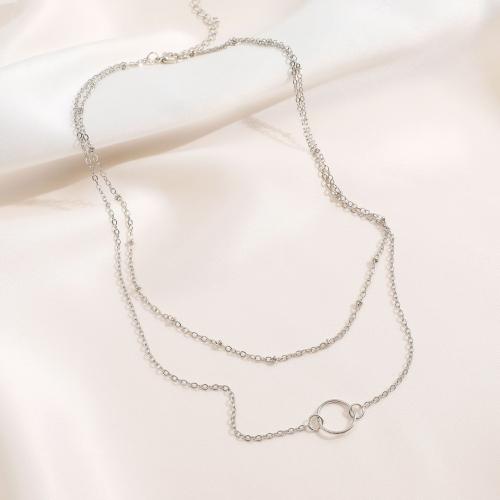 Tibetan Style Jewelry Necklace, with 5cm extender chain, plated, Double Layer & fashion jewelry & different styles for choice & for woman, more colors for choice, nickel, lead & cadmium free, Length:Approx 40 cm, Approx 45.3 cm, Sold By PC