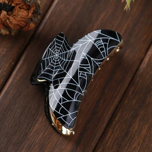 Hair Claw Clips, Acrylic, handmade, Halloween Design & printing & for woman, black, 86x52mm, Sold By PC