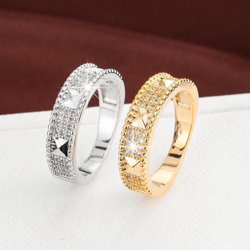 Brass Finger Ring plated fashion jewelry & for woman & with rhinestone nickel lead & cadmium free Sold By PC