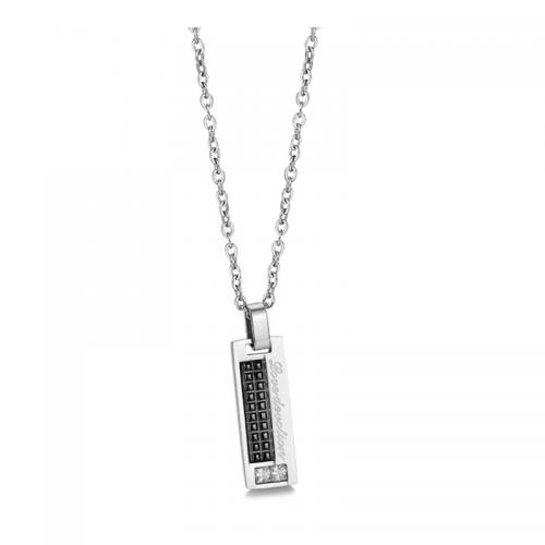 Stainless Steel Jewelry Necklace 304 Stainless Steel polished Unisex & micro pave cubic zirconia Sold By PC