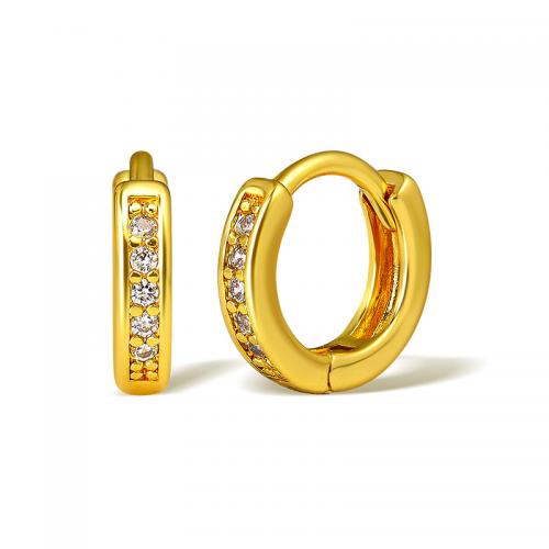 Befestiger Zirkonia Messing Ohrring, vergoldet, Micro pave Zirkonia & für Frau, keine, verkauft von Paar