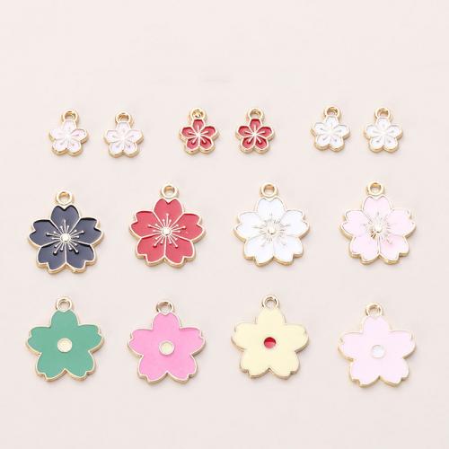 Tibetan Style Flower Pendants, painted, DIY & different size for choice, more colors for choice, nickel, lead & cadmium free, 10PCs/Bag, Sold By Bag
