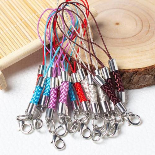 Mobile Phone Lanyard, Polyester, with Tibetan Style, portable & DIY & different styles for choice, more colors for choice, nickel, lead & cadmium free, Length:7.5 cm, Sold By PC