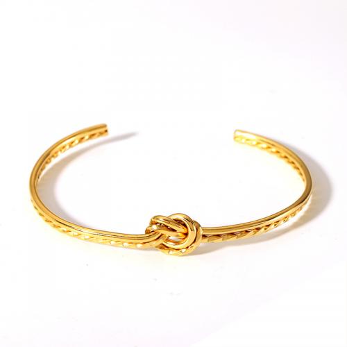 Bracelet en acier inoxydable, Acier inoxydable 304, bijoux de mode & pour femme, doré, Diamètre intérieur:Environ 65mm, Vendu par PC