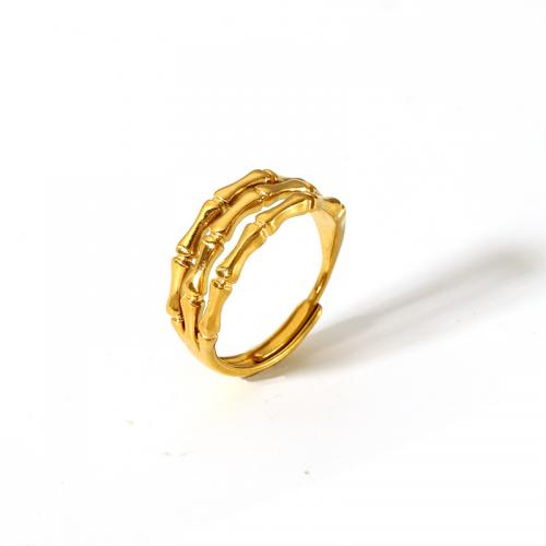 Stainless Steel Finger Ring 304 Stainless Steel Vacuum Ion Plating fashion jewelry & for woman golden Sold By PC
