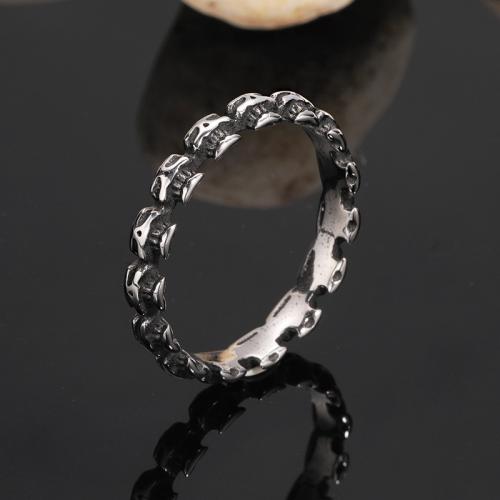 Пальцевидное Кольцо Титановой Стали, титан, ювелирные изделия моды & разный размер для выбора & Мужский, оригинальный цвет, ring width 4mm, продается PC