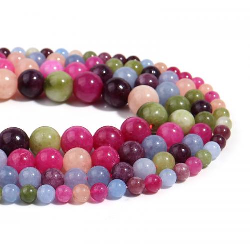 Perline gioielli gemme, tormalina, Cerchio, DIY & formato differente per scelta, colori misti, Venduto per Appross. 38 cm filo