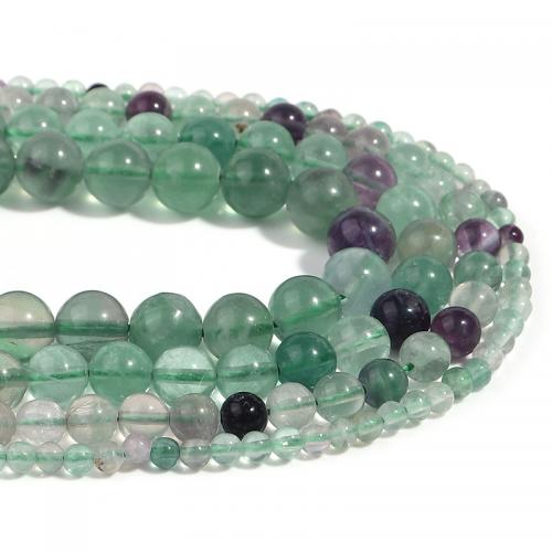 Natural Fluorite Beads Round DIY green Sold Per Approx 38 cm Strand