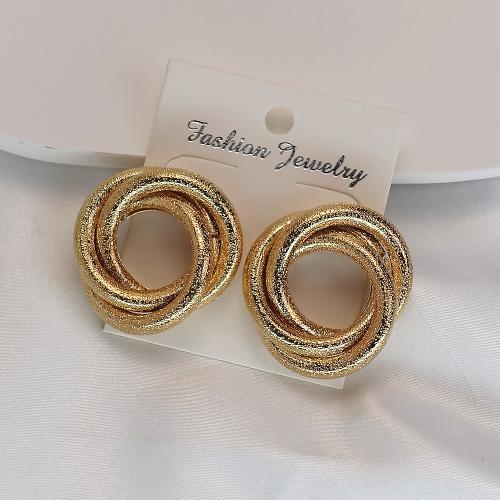 Iron Earring Round fashion jewelry golden Sold By PC