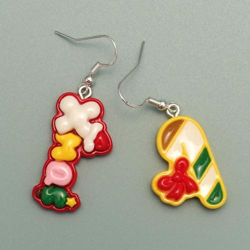 Iron Earring with Resin fashion jewelry multi-colored Sold By Pair