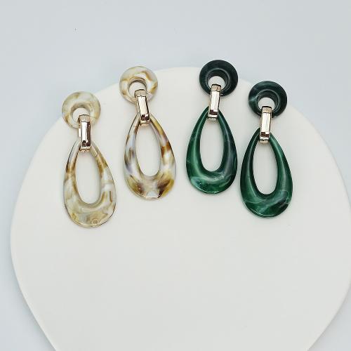 Iron Earring, with Resin, fashion jewelry, more colors for choice, 25x68mm, Sold By Pair