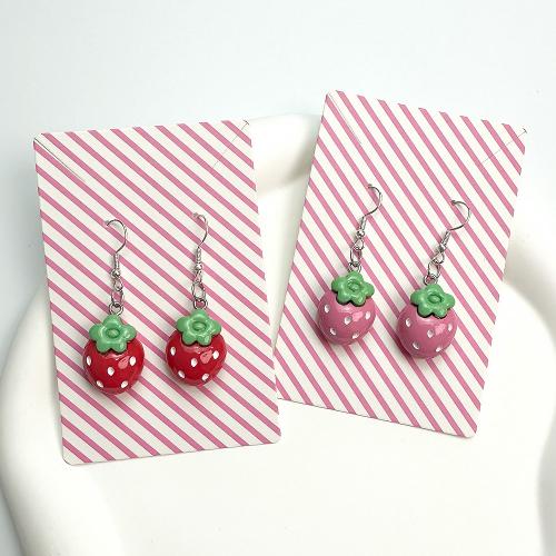 Iron Earring with Resin Strawberry fashion jewelry Sold By Pair