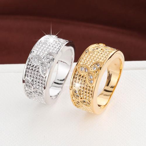 Cubic Zirconia Micro Pave Brass Ring plated fashion jewelry & micro pave cubic zirconia & for woman nickel lead & cadmium free Sold By PC