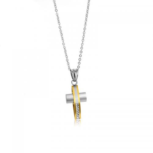 Edelstahl Schmuck Halskette, 304 Edelstahl, poliert, unisex & Micro pave Zirkonia, keine, Länge:ca. 50 cm, verkauft von PC