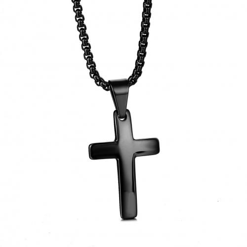 Stainless Steel Jewelry Necklace, 304 Stainless Steel, Cross, polished, Unisex & different size for choice, more colors for choice, Pendant -29 * 19 mm, Length:Approx 50 cm, Sold By PC