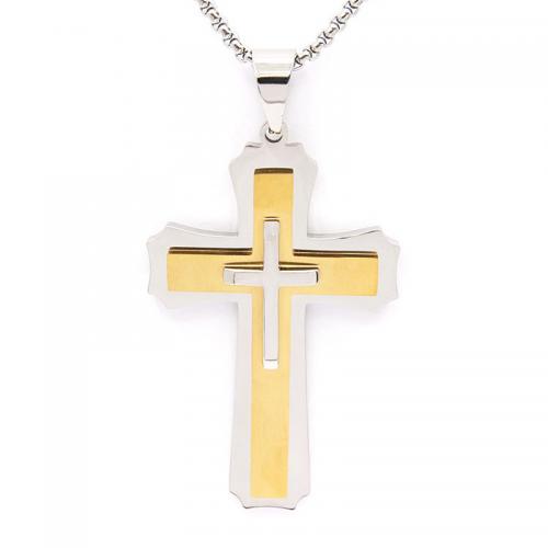 Stainless Steel Cross Pendants, 304 Stainless Steel, polished, DIY, more colors for choice, 89x53mm, Sold By PC