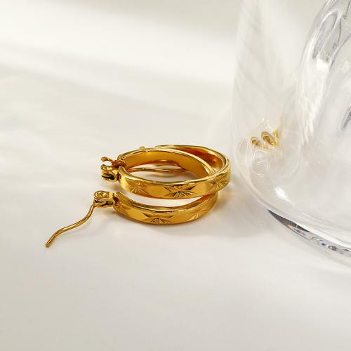 Titan Stahl Ohrring, Titanstahl, für Frau, goldfarben, 20x18mm, verkauft von Paar