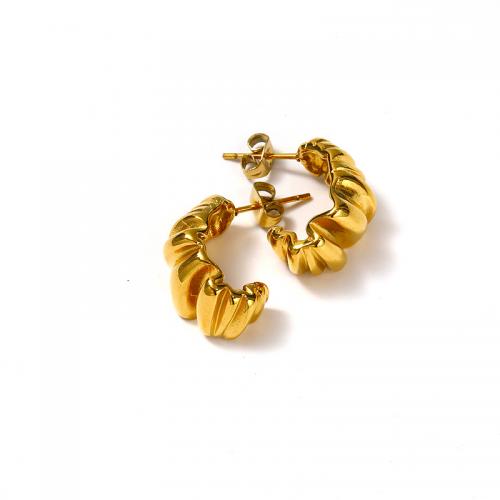 Titan Stahl Ohrring, Titanstahl, für Frau, goldfarben, 21x16mm, verkauft von Paar