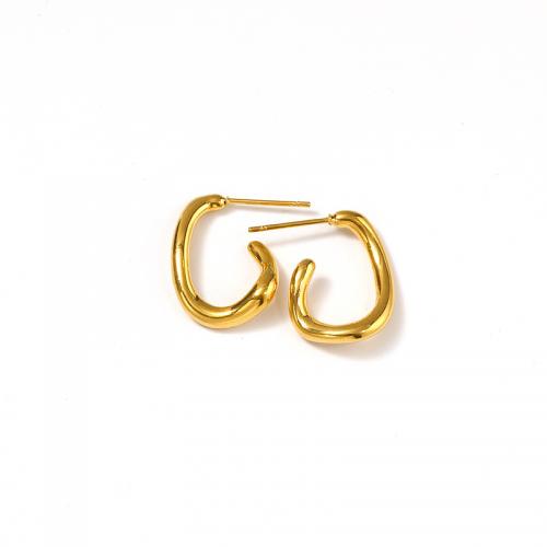 Titan Stahl Ohrring, Titanstahl, für Frau, goldfarben, 20x15mm, verkauft von Paar