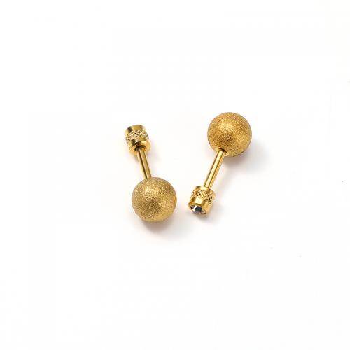 Boucle d'oreille Acier Titane, pavé de micro zircon & pour femme, doré, 20x8mm, Vendu par paire