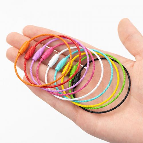Bag Purse Charms Keyrings Keychains, Tiger Tail Wire, stoving varnish, DIY, more colors for choice, nickel, lead & cadmium free, Length:15 cm, Sold By PC
