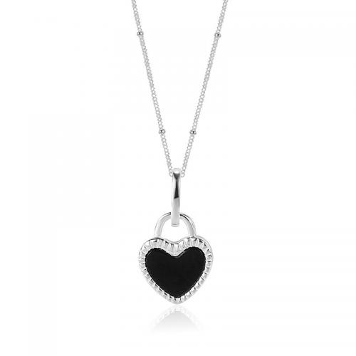 925 пробы Ожерелье, с Агат & Белая ракушка, с 2inch наполнитель цепи, Сердце, ювелирные изделия моды & Женский, серебряный, продается PC