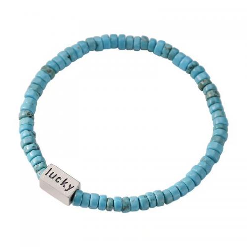 turquoise naturelle bracelet, avec Argent sterling 925, Motif géométrique, Vintage & pour femme, argent, Longueur:Environ 6.3 pouce, Vendu par PC