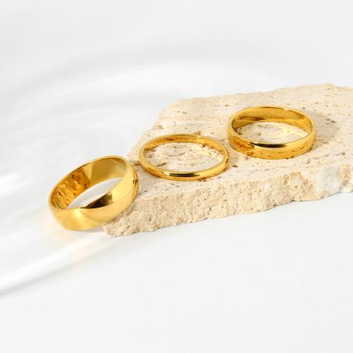 Anel de dedo de aço inoxidável, Aço inoxidável 304, joias de moda & tamanho diferente para a escolha & para mulher, dourado, vendido por PC