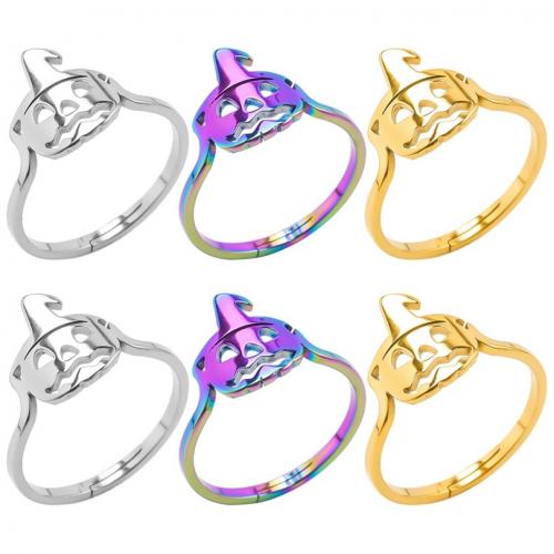 Stainless Steel Finger Ring, 304 Stainless Steel, Pumpkin, Vacuum Ion Plating, fashion jewelry & Unisex & hollow, more colors for choice, US Ring Size:8, Sold By PC