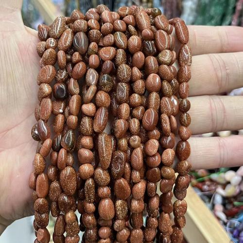 Natural Goldstone Beads Nuggets DIY red Sold Per Approx 38 cm Strand