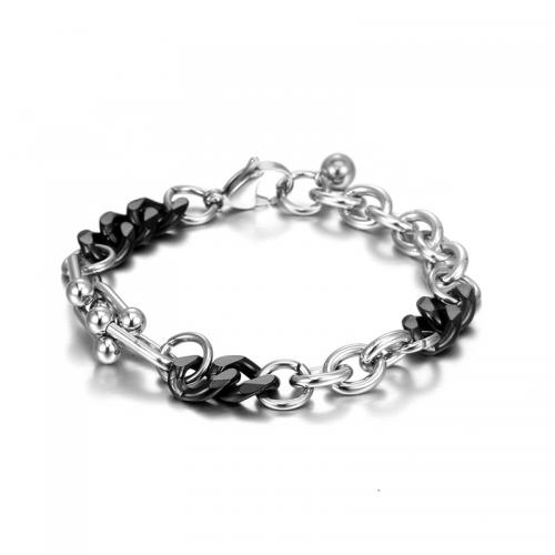 Titanium Steel Bracelet & Bangle, fashion jewelry & different length for choice & Unisex, Sold By Strand