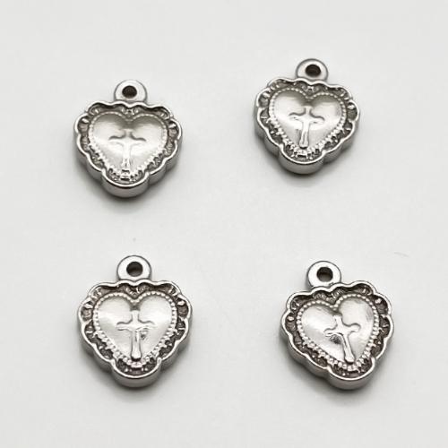 Stainless Steel Heart Pendants, 304 Stainless Steel, DIY & machine polishing, 14.50x12mm, Hole:Approx 1.5mm, Sold By PC
