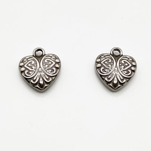 Stainless Steel Heart Pendants, 304 Stainless Steel, DIY & machine polishing, 15x16mm, Hole:Approx 2mm, Sold By PC