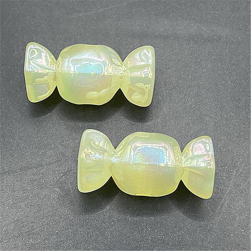 Plated Acrylic Beads, Candy, UV plating, DIY & luminated, more colors for choice, 15x31mm, Approx 100PCs/Bag, Sold By Bag