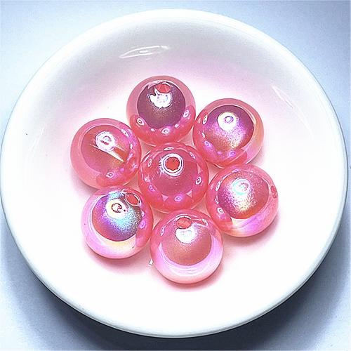 Plated Acrylic Beads, Round, UV plating, DIY, more colors for choice, 16mm, Approx 100PCs/Bag, Sold By Bag