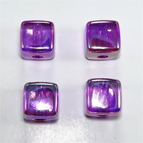 Plated Acrylic Beads Cube UV plating DIY Approx Sold By Bag