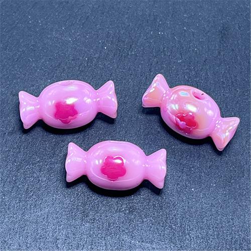 Plated Acrylic Beads, Candy, UV plating, DIY, more colors for choice, 10x20mm, Hole:Approx 3mm, Approx 100PCs/Bag, Sold By Bag