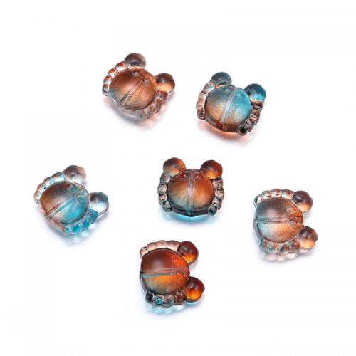 Fashion Glass Beads, Crab, DIY, more colors for choice, 14x6x13mm, Hole:Approx 1.2mm, Approx 100PCs/Bag, Sold By Bag