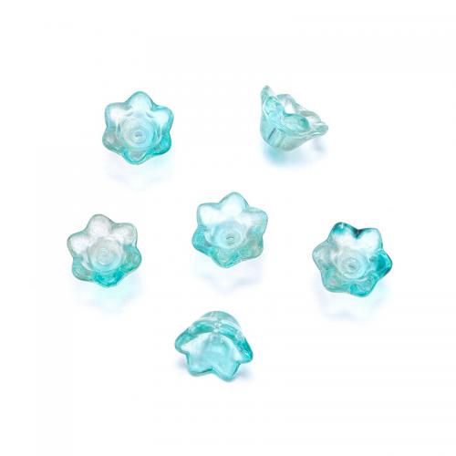 Perles en verre de mode, fleur, DIY, plus de couleurs à choisir, 10x7mm, Trou:Environ 2.5mm, Environ 100PC/sac, Vendu par sac